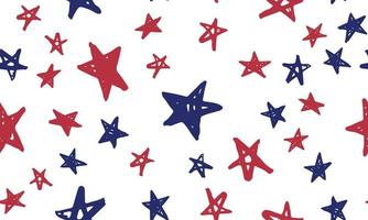 Independence Day USA. Presidents day. Hand drawn illustration. Stars grunge. vector