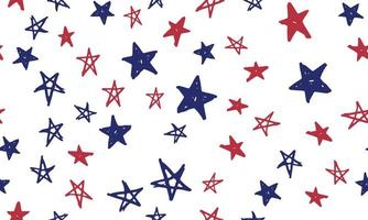 Independence Day USA. Presidents day. Hand drawn illustration. Stars grunge. vector