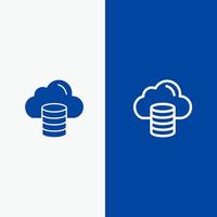 Cloud Computing Money Dollar Line and Glyph Solid icon Blue banner vector