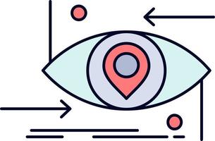 Advanced future gen science technology eye Flat Color Icon Vector