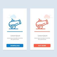 Canon Weapon  Blue and Red Download and Buy Now web Widget Card Template vector