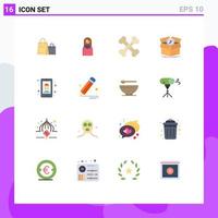 16 Universal Flat Color Signs Symbols of online sale progress biology productivity upload Editable Pack of Creative Vector Design Elements