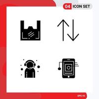 Set of Modern UI Icons Symbols Signs for bag customer shopper change customer support Editable Vector Design Elements