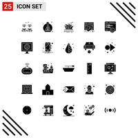 Solid Glyph Pack of 25 Universal Symbols of privacy data citysets cookies sydney Editable Vector Design Elements