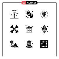 Modern Set of 9 Solid Glyphs and symbols such as lab biology bulb lightbulb innovation Editable Vector Design Elements