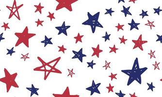 día de la independencia de estados unidos. día del Presidente. ilustración dibujada a mano. grunge de estrellas. vector