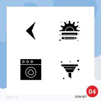 4 User Interface Solid Glyph Pack of modern Signs and Symbols of arrow cloud business management filter Editable Vector Design Elements