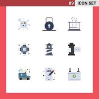 9 Creative Icons Modern Signs and Symbols of lighthouse equipment test electronic devices Editable Vector Design Elements