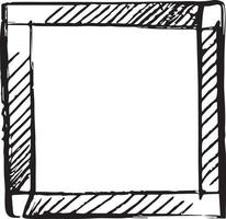 Square doodle drawing empty frame. vector