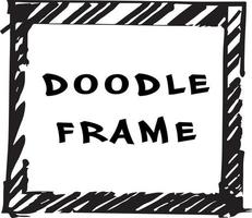 Square doodle drawing empty frame. vector