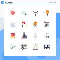 Group of 16 Modern Flat Colors Set for idea solution easter goal target Editable Pack of Creative Vector Design Elements