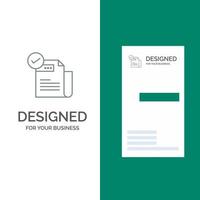 Check Checklist Feature Featured Features  Grey Logo Design and Business Card Template vector