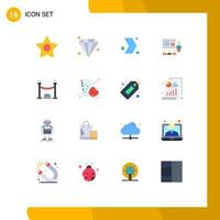 16 Flat Color concept for Websites Mobile and Apps queue people multimedia marketing business Editable Pack of Creative Vector Design Elements