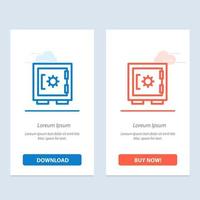 Lock Locker Security Secure  Blue and Red Download and Buy Now web Widget Card Template vector