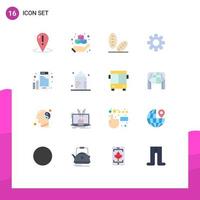 Stock Vector Icon Pack of 16 Line Signs and Symbols for file electronic product cogs gear Editable Pack of Creative Vector Design Elements