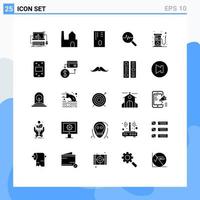 Universal Icon Symbols Group of 25 Modern Solid Glyphs of gas search chart industry graph graphic Editable Vector Design Elements