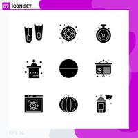 9 Creative Icons Modern Signs and Symbols of conference tablet stopwatch pill office Editable Vector Design Elements