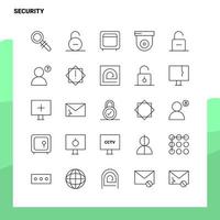 Set of Security Line Icon set 25 Icons Vector Minimalism Style Design Black Icons Set Linear pictogram pack