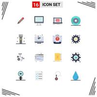 Group of 16 Modern Flat Colors Set for help basic information ok checklist Editable Pack of Creative Vector Design Elements