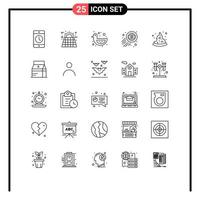 25 User Interface Line Pack of modern Signs and Symbols of economy money battery bitcoin shower duck Editable Vector Design Elements