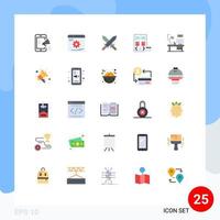 User Interface Pack of 25 Basic Flat Colors of table development optimization develop app Editable Vector Design Elements