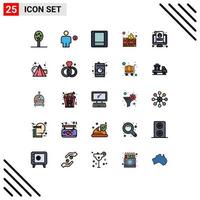 Stock Vector Icon Pack of 25 Line Signs and Symbols for screen lcd light account protection Editable Vector Design Elements