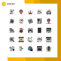 Pictogram Set of 25 Simple Filled line Flat Colors of personal human money hr winner Editable Vector Design Elements