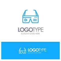 Computer Computing Digital Glasses Google Blue outLine Logo with place for tagline vector