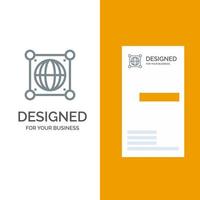 Globe Global World Science Grey Logo Design and Business Card Template vector