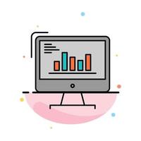 Chart Analytics Business Computer Diagram Marketing Trends Abstract Flat Color Icon Template vector