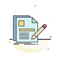 document file page pen Resume Flat Color Icon Vector