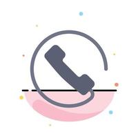 Answer Call Phone Abstract Flat Color Icon Template vector