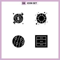 User Interface Pack of 4 Basic Solid Glyphs of growth hair dandruff money salvation scalp disease Editable Vector Design Elements