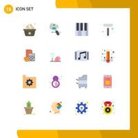 16 iconos creativos signos y símbolos modernos de acumulación de recursos de afeitado afeitadora piano paquete editable de elementos creativos de diseño de vectores