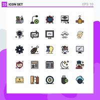 25 Creative Icons Modern Signs and Symbols of internet online globe youtube world Editable Vector Design Elements