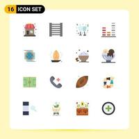 Pictogram Set of 16 Simple Flat Colors of sail boat equalizer idea polygon Editable Pack of Creative Vector Design Elements