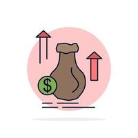 money bag dollar growth stock Flat Color Icon Vector