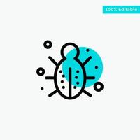 Bug Internet Network Protection Security turquoise highlight circle point Vector icon