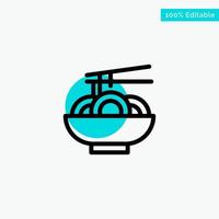 Noodle Food China Chinese turquoise highlight circle point Vector icon