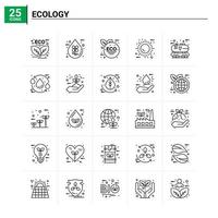 25 conjunto de iconos de ecología antecedentes vectoriales vector