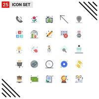 User Interface Pack of 25 Basic Flat Colors of location pin art dollar left Editable Vector Design Elements