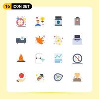 Flat Color Pack of 16 Universal Symbols of devices curriculum medical clipboard resume Editable Pack of Creative Vector Design Elements