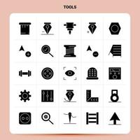 Solid 25 Tools Icon set Vector Glyph Style Design Black Icons Set Web and Mobile Business ideas design Vector Illustration