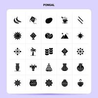 Solid 25 Pongal Icon set Vector Glyph Style Design Black Icons Set Web and Mobile Business ideas design Vector Illustration