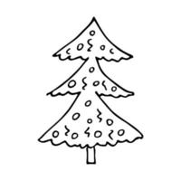 Christmas tree hand drawn clipart. Spruce doodle. Single element for card, print, web, design, decor vector