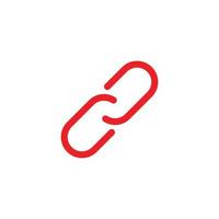 eps10 red vector link abstract line art icon isolated on white background. hyperlink or chain outline symbol in a simple flat trendy modern style for your website design, logo, and mobile app