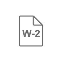 eps10 vector gris w2 icono de documento de formulario de impuestos irs aislado sobre fondo blanco. símbolo de esquema de formulario de impuestos financieros en un estilo moderno y plano simple para el diseño de su sitio web, logotipo y aplicación móvil