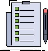 expertise checklist check list document Flat Color Icon Vector