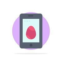 Mobile Easter Cell Egg Abstract Circle Background Flat color Icon vector