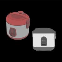 Set of Rice cooker, Magic jar, Illustration vector, Hand drawn art vector, Outline art. vector